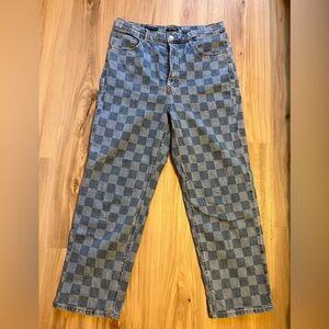Wild Fable Blue Jeans with Checkered Pattern